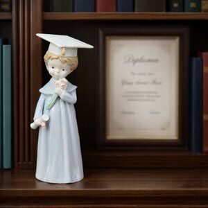 Vintage Enesco Figurine, Ceramic Graduation Keepsake Gift
